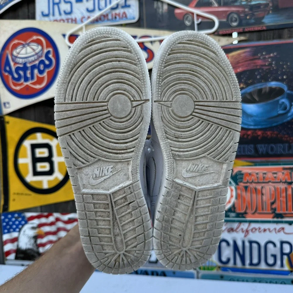 Size 5.5Y - Nike Air Jordan 1 Mid Boys White Athletic Shoes Sneakers‎ 554725-129
